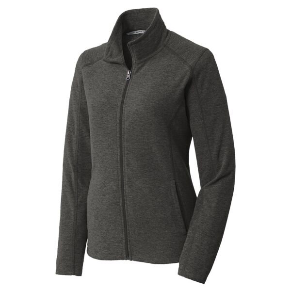 Ladies Heather Microfleece Full Zip Jacket Thumbnail